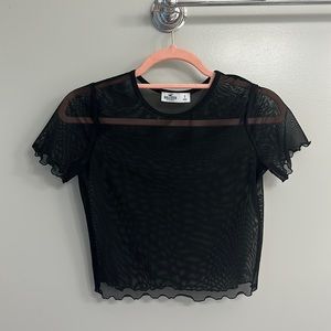 hollister black mesh tee